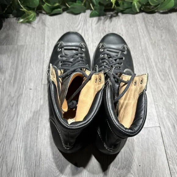 Vintage Mens John Fluevog Boots Black Lace Up Size 14
